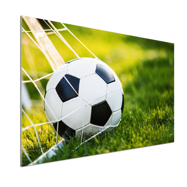 Glasrückwand für die küche Der Ball ist im Tor