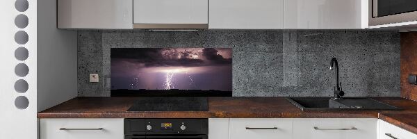 Glasrückwand für die küche Gewitter