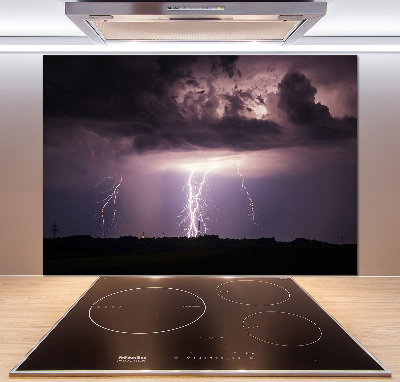 Glasrückwand für die küche Gewitter