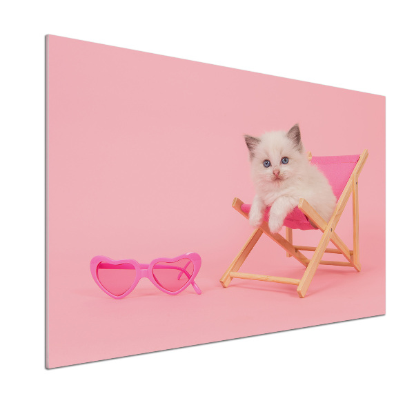 Küchen wandpaneel Katze auf einem Liegestuhl