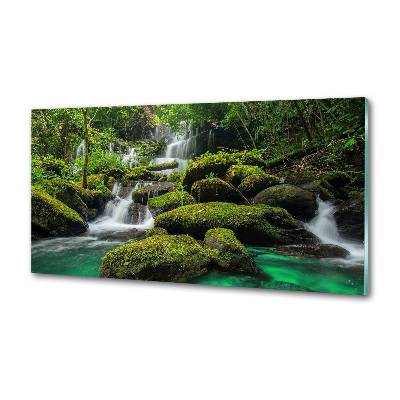 Platte für Küchenrückwand Wasserfall im Wald