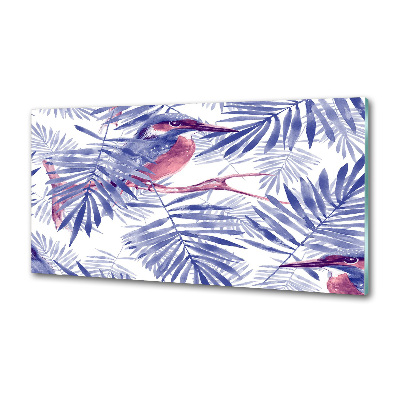 Glasrückwand für die küche Pflanzen und Vögel