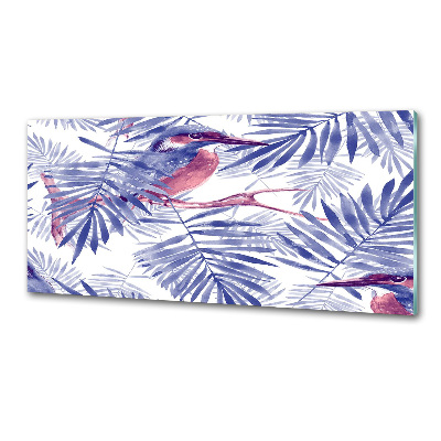 Glasrückwand für die küche Pflanzen und Vögel