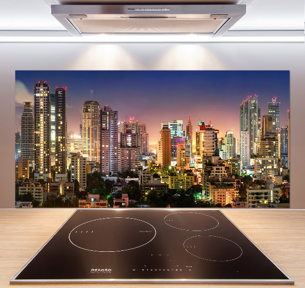 Glasrückwand für die küche Bangkok bei Nacht