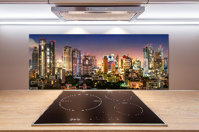 Glasrückwand für die küche Bangkok bei Nacht