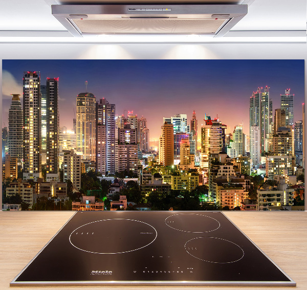 Glasrückwand für die küche Bangkok bei Nacht