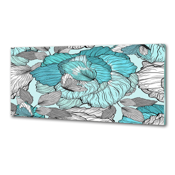 Glasrückwand für die küche Blumenmuster