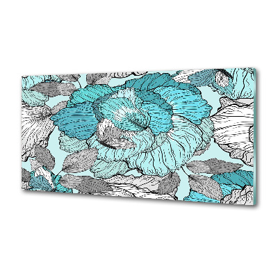 Glasrückwand für die küche Blumenmuster