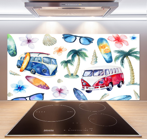 Glasrückwand für die küche Surfsymbole