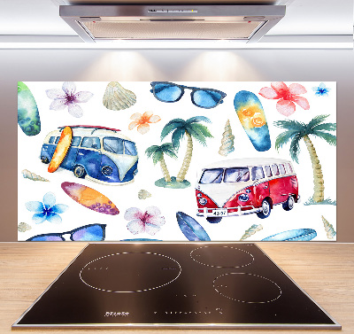 Glasrückwand für die küche Surfsymbole