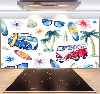 Glasrückwand für die küche Surfsymbole