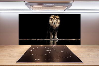 Glasrückwand für die küche Porträt eines Löwen