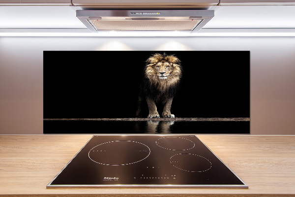 Glasrückwand für die küche Porträt eines Löwen