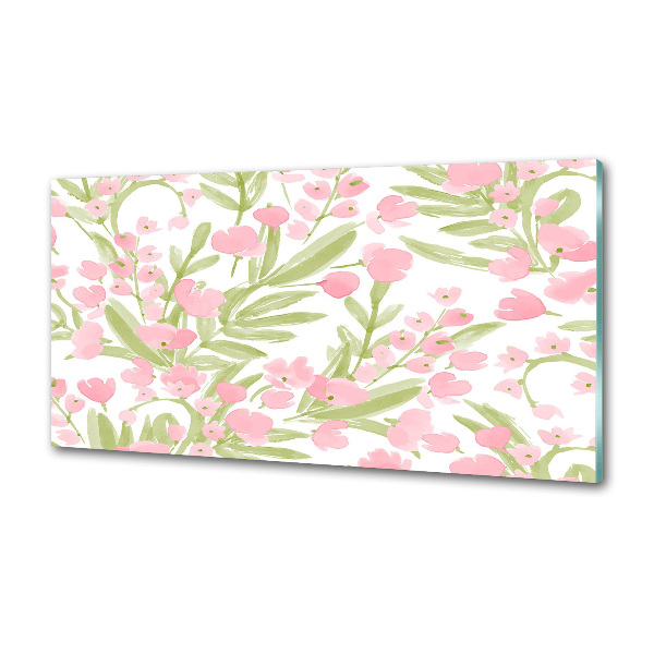 Glasrückwand für die küche Blumenmuster