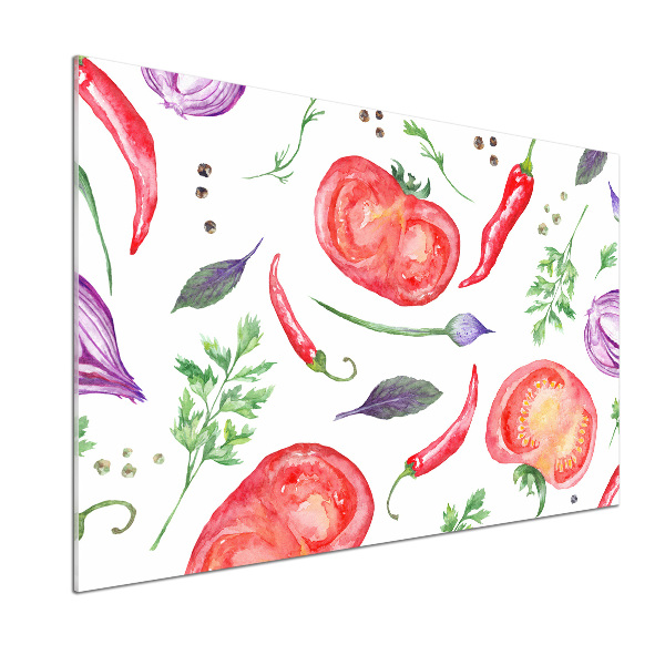 Platte für Küchenrückwand Tomaten und Gewürze