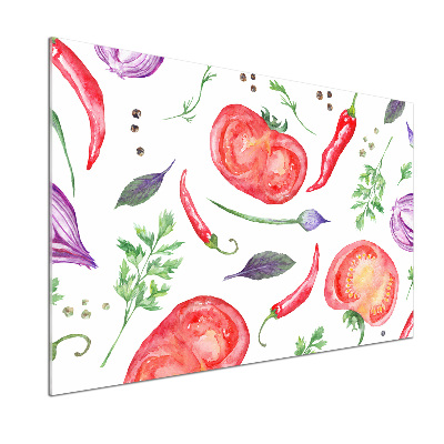 Platte für Küchenrückwand Tomaten und Gewürze