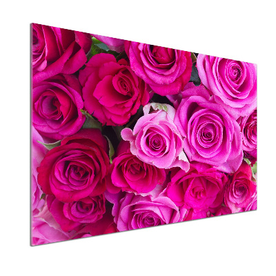 Platte für Küchenrückwand Strauß aus rosa Rosen