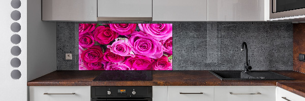 Platte für Küchenrückwand Strauß aus rosa Rosen