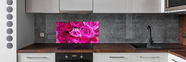 Platte für Küchenrückwand Strauß aus rosa Rosen