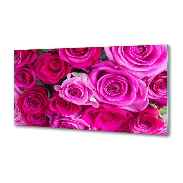 Platte für Küchenrückwand Strauß aus rosa Rosen
