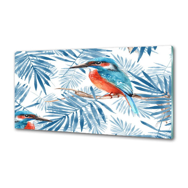 Platte für Küchenrückwand Pflanzen und Vögel