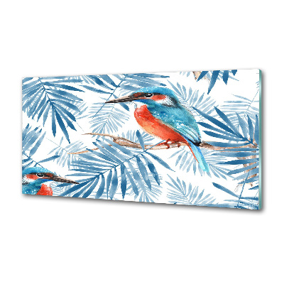 Platte für Küchenrückwand Pflanzen und Vögel