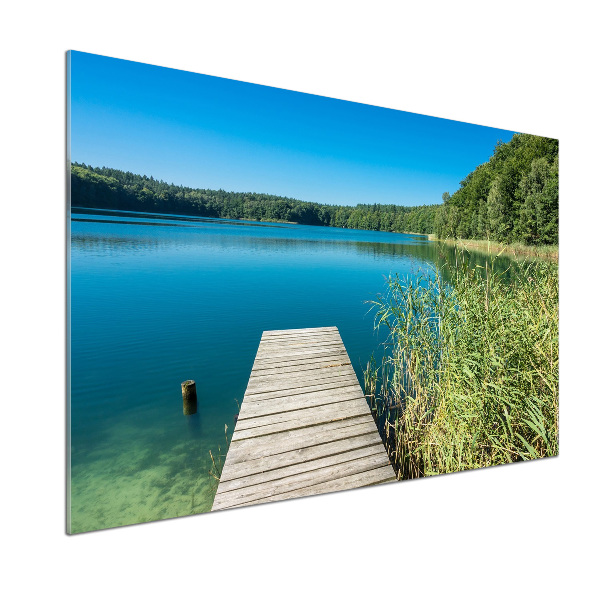 Glasrückwand für die küche Pier am See