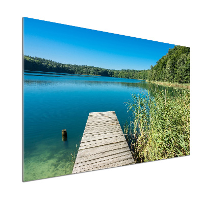 Glasrückwand für die küche Pier am See