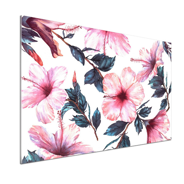 Glasrückwand für die küche Hibiskusblüten
