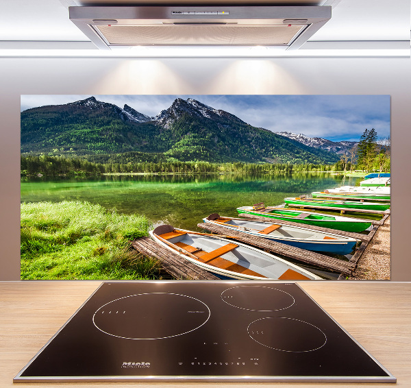 Küchen wandpaneel Boote auf dem See