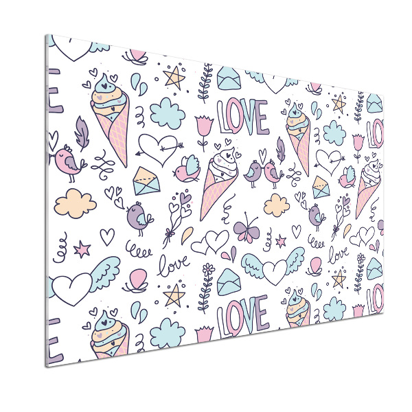 Glasrückwand für die küche Romantisches Muster