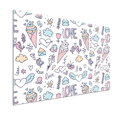 Glasrückwand für die küche Romantisches Muster