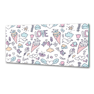 Glasrückwand für die küche Romantisches Muster