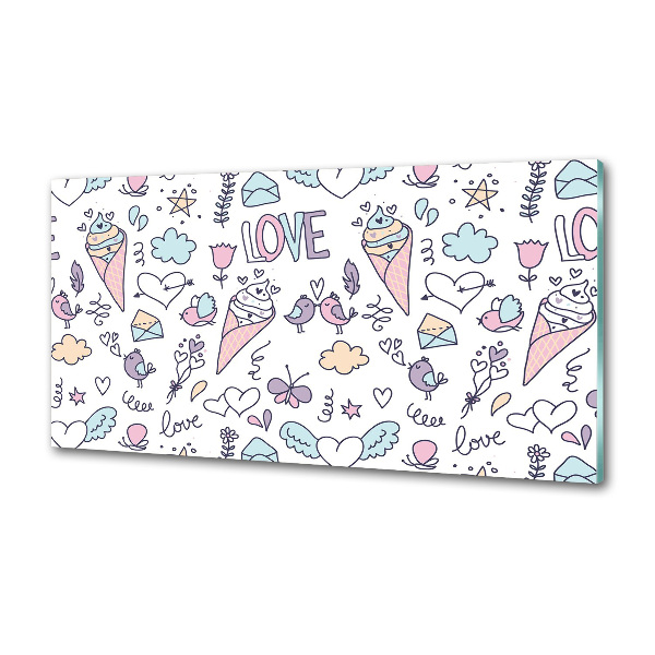 Glasrückwand für die küche Romantisches Muster