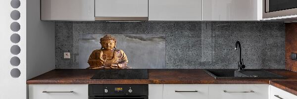 Glasrückwand für die küche Buddha aus Holz