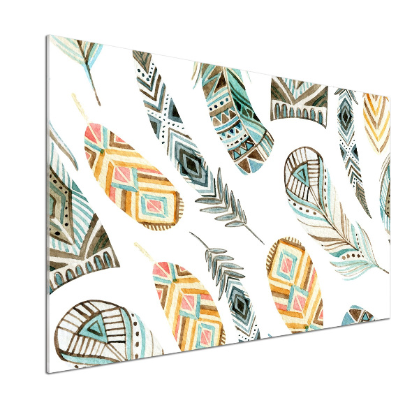 Glasrückwand für die küche Ethnische Federn