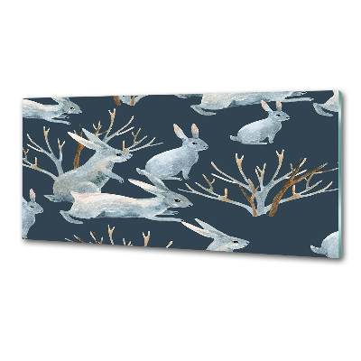 Platte für Küchenrückwand Kaninchen im Winter