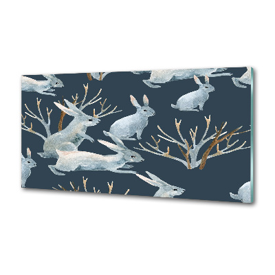 Platte für Küchenrückwand Kaninchen im Winter