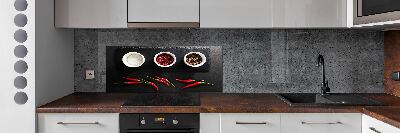 Glasrückwand für die küche Gewürze und Chili