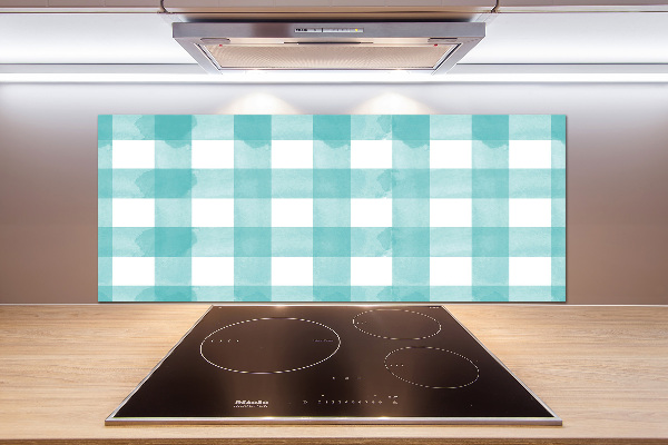 Platte für Küchenrückwand Blau kariert