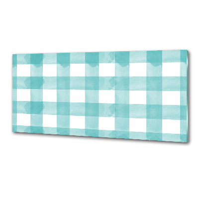 Platte für Küchenrückwand Blau kariert