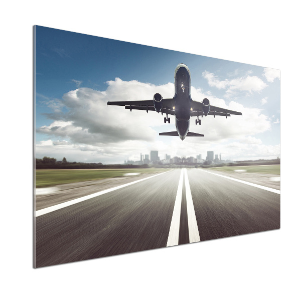 Glasrückwand für die küche Ein Flugzeug startet