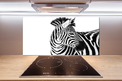 Küchen wandpaneel Zebra im Schnee