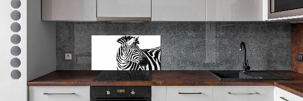 Küchen wandpaneel Zebra im Schnee