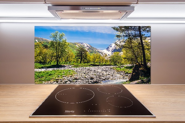 Platte für Küchenrückwand Ein Fluss in den Bergen