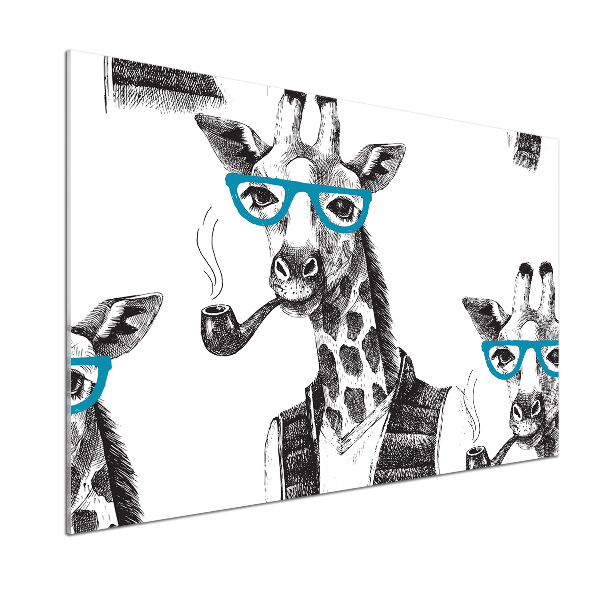 Küchen wandpaneel Giraffe mit Brille