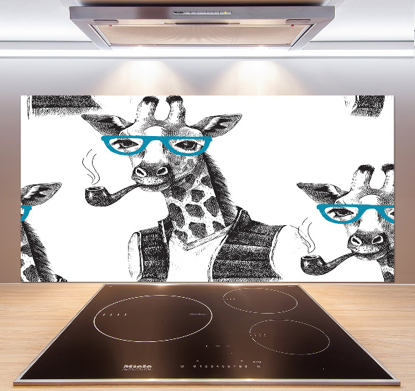 Küchen wandpaneel Giraffe mit Brille