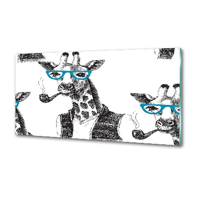 Küchen wandpaneel Giraffe mit Brille