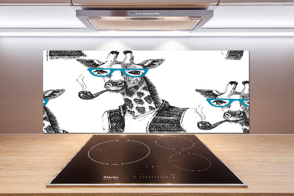 Küchen wandpaneel Giraffe mit Brille