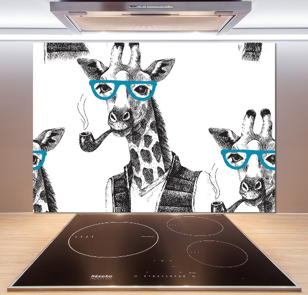 Küchen wandpaneel Giraffe mit Brille